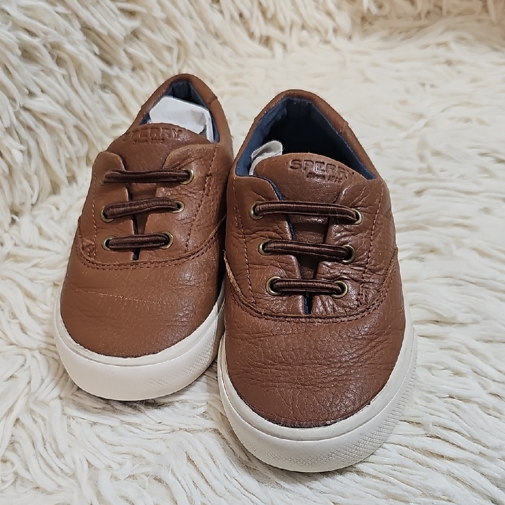 Sperry Kids Brown Leather Sneakers